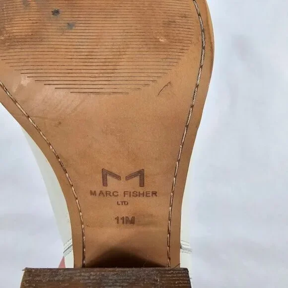 Marc Fisher Matter Boots In White Leather - Size 11 - Picture 6 of 9